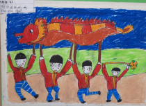 Nguyễn Tuấn Tú  lớp 5 tuổi A1 đạt giải Nhất thể loại vẽ khối 5 tuổi