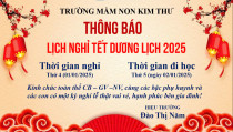 Lịch nghỉ tết dương lịch 2025 - Trường MN Kim Thư